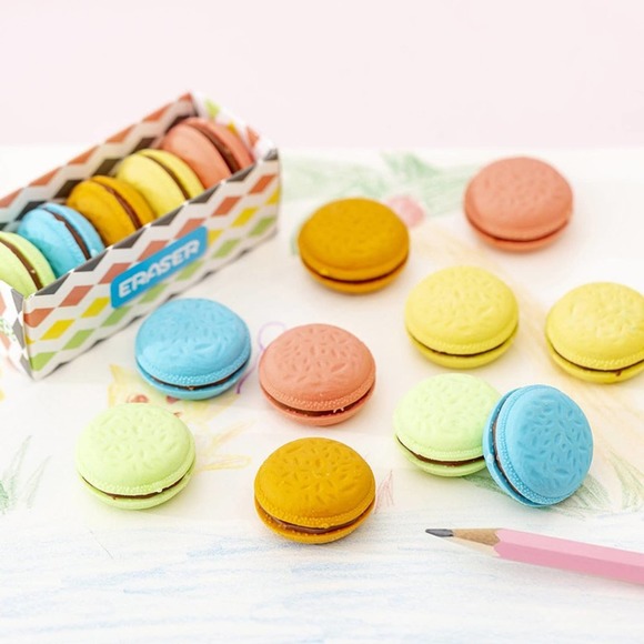 Private Label Other - Colorful Macaron Eraser Set 3” New over age 3+